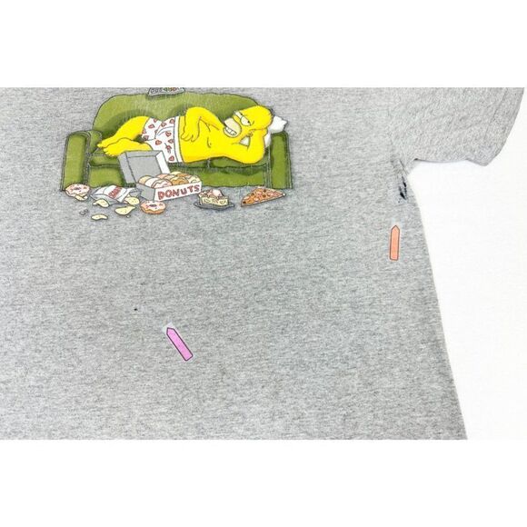 Vintage Y2k Homer Simpson T-shirt Gray Large It's All Good - Picture 5 of 8